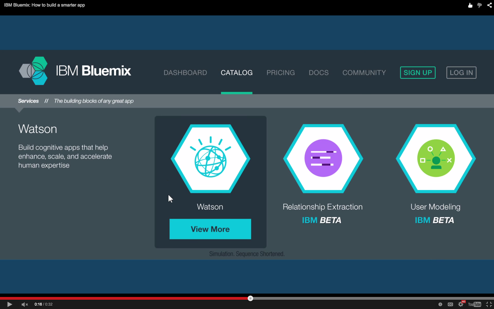 Bluemix YouTube: Bluemix UI Catalog for Watson